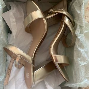 BP Gold Block Heels New